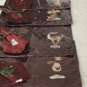 Festive Brown Holiday Place Mats & Napkins Set of Four Handmade NWOT